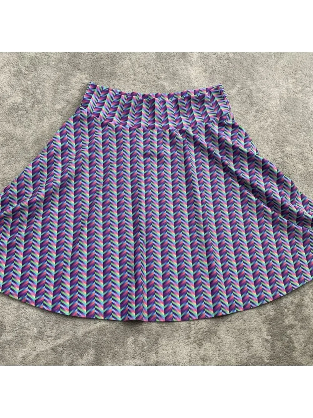 Super Rad Cape Co Twirly Skirt Womens Medium Zig Zag Chevron Pockets Groovy
